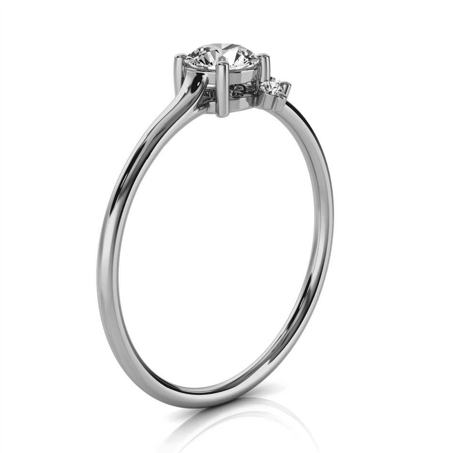 14K White Gold Pernella Petite Earthy Organic Design Lab Grown Diamond Ring (1/20 ct. tw)